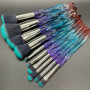 10 Piece Crystal Makeup Brush Set